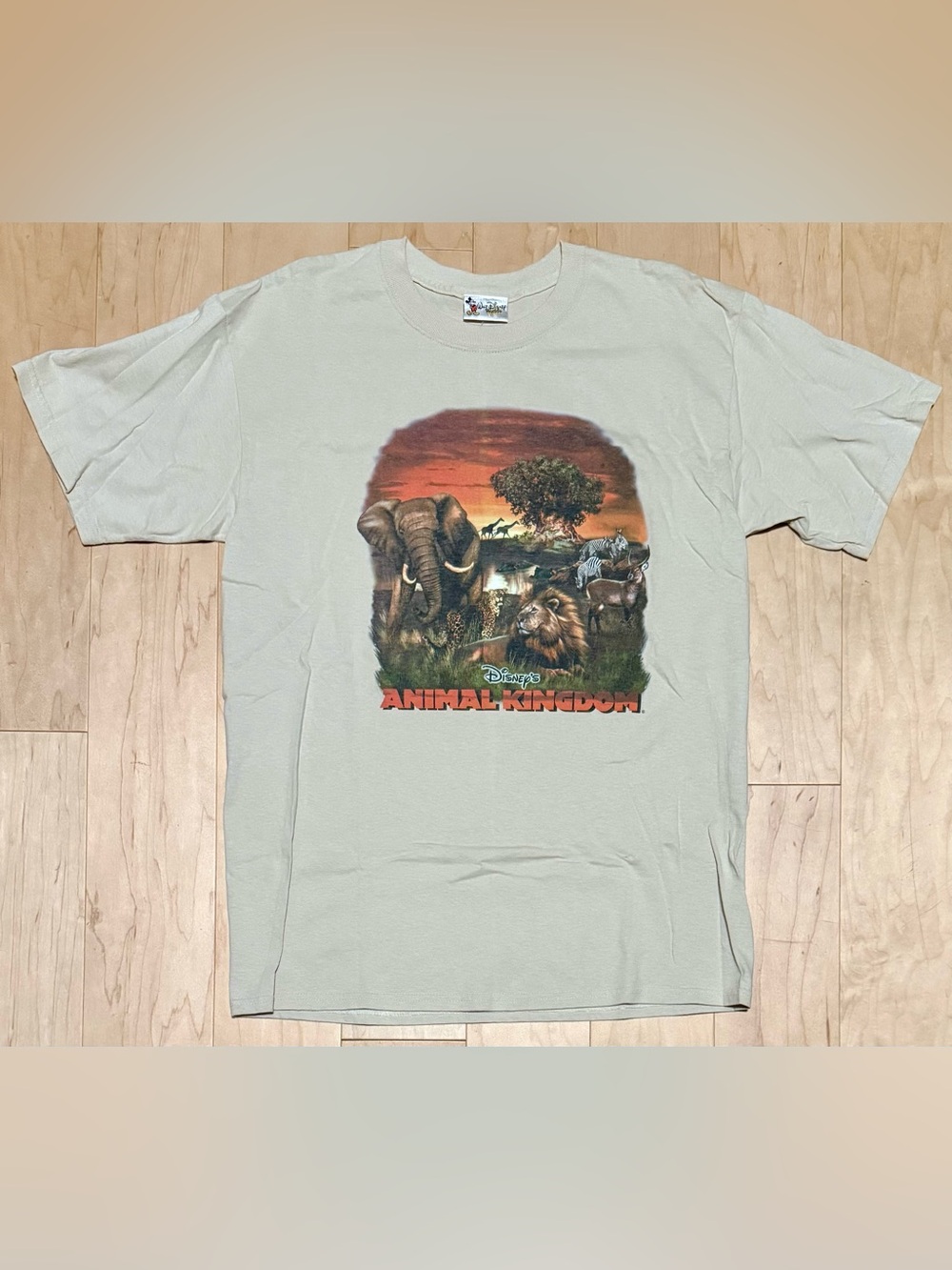Vintage Disney Animal Kingdom Short Sleeve Graphic T-Shirt Beige Unisex Large*